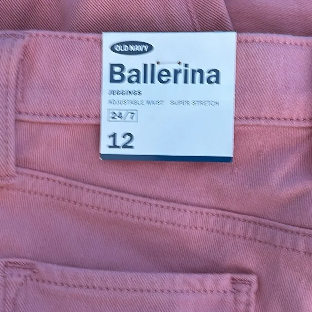 Old Navy Girls Pink Ballerina Jeggings Size 12 Adjustable Waist Stretch Pants